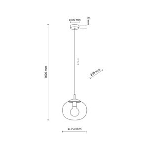 TK Lighting Závěsné svítidlo Vibe, čiré sklo, Ø 25 cm