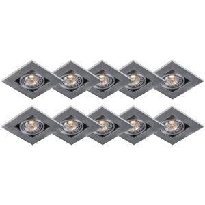 Sada 10 moderních zapuštěných reflektorů z hliníku o tloušťce 3 mm - Qure