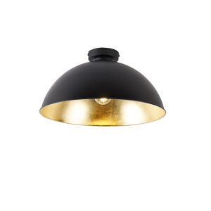 Stropní lampa černá se zlatem 42 cm nastavitelná - Magnax