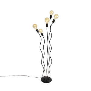 Designová stojací lampa, černá, 5 světel, Wimme