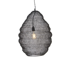 Orientální závěsné svítidlo černé 45 cm - Nidum L