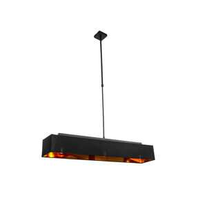 Moderní závěsná lampa černá se zlatem 90 cm 3-světlo - VT 1