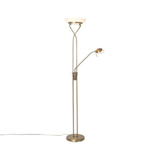 Stojací lampa bronzová vč. LED a stmívače s lampou na čtení - Empoli