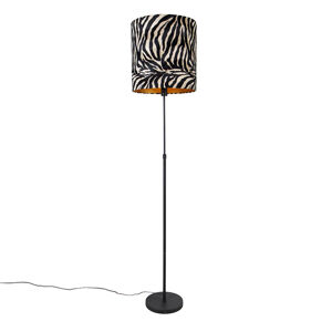 Stojací lampa s černým stínítkem se vzorem zebry 40 cm nastavitelná - Parte