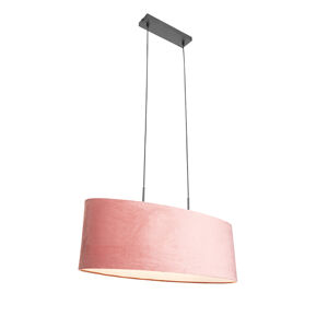 Moderní závěsná lampa černá s růžovým stínidlem 2-light - Tanbor