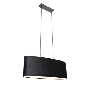 Moderní závěsná lampa černá se stínidlem černá 2-světelná - Tanbor