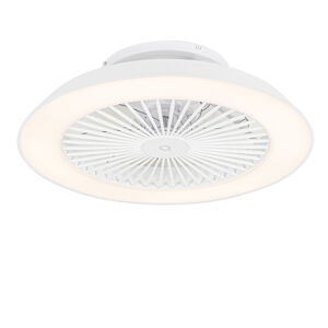 Chytrý stropní ventilátor bílý 59,5 cm vč. LED stmívatelný s dálkovým ovládáním - Deniz