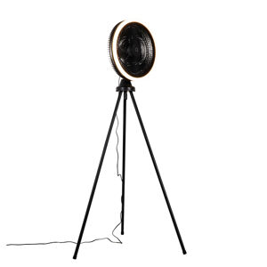 Vloerventilator tripod zwart incl. LED 3-staps dimbaar - Meric