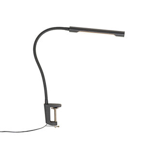 Upínací stolní lampa černá včetně LED s dotykovým stmívačem - Lionard