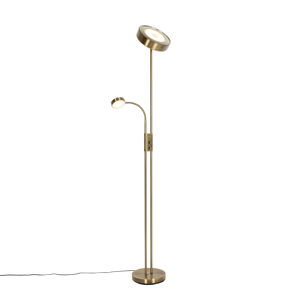 Bronzová stojací lampa včetně LED a stmívatelná lampičkou na čtení - Kelso