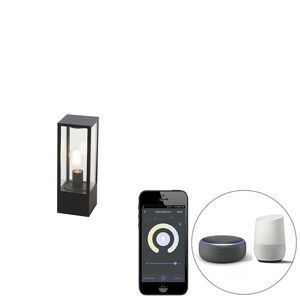 Chytrá stojací venkovní lampa černá 40 cm IP44 vč. Wifi ST64 - Charlois