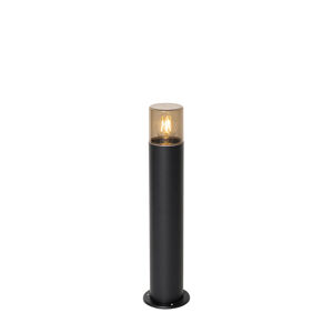 Stojací venkovní lampa černá s kouřovým stínidlem 50 cm - Odense