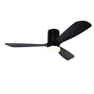 Stropní ventilátor černý 132 cm vč. LED stmívatelný s dálkovým ovládáním - Sofia