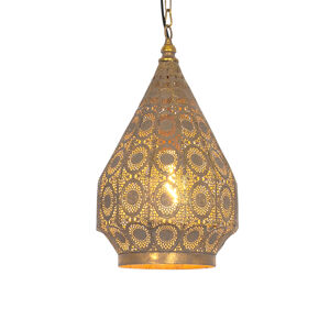 Orientální závěsná lampa zlatá 28 cm - Mauglí