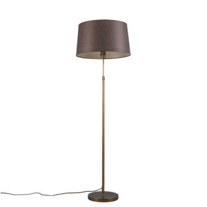 Stojací lampa bronzová s hnědým stínítkem 45 cm nastavitelná - Parte