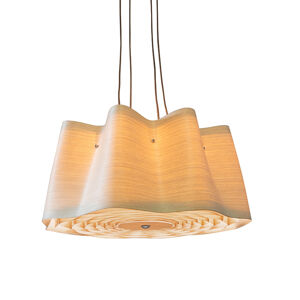 Závěsná lampa Kufr 2 dřevo s chromem