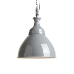 Průmyslová závěsná lampa šedá s bílou - Bob