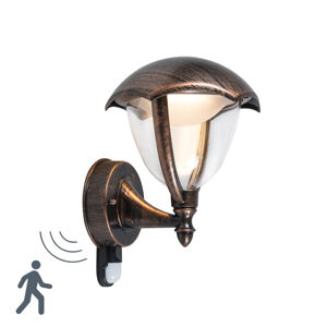 Moderní nástěnná lampa starožitná rezavá LED s pohybovým senzorem - Cappe