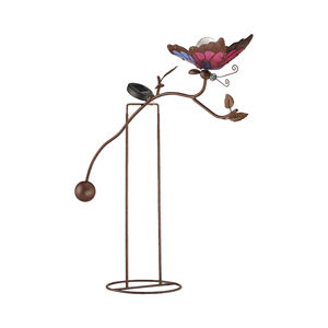 Rustikální stojící venkovní lampa se solárním motýlem vč. LED - Butterfly