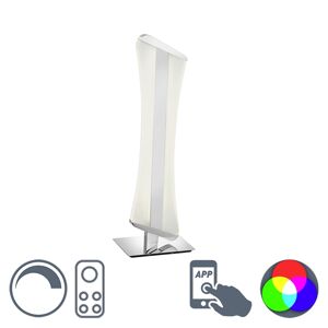 Moderní vlnitá stolní lampa chrom RGBW smarthome - Riller