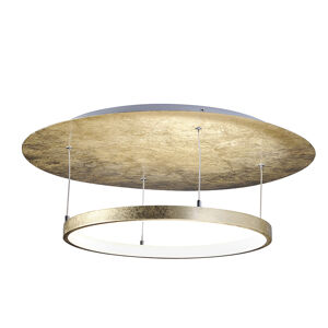 Moderní kulaté stropní svítidlo zlaté s prstencem vč. LED - Plate