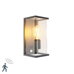 Moderní venkovní nástěnná lampa tmavě šedá s detektorem pohybu - Zaandam