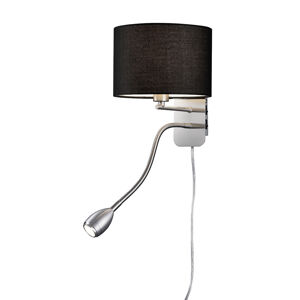 Moderní kulatá nástěnná lampa z oceli s černým odstínem - Hotel