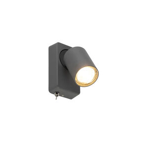 Modern Square Adjustable Wall Spotlight Graphite with Switch - Guardian