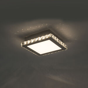 Moderní hranaté stropní svítidlo chromované včetně LED - Chloe