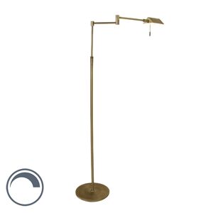 Venkovská stojací lampa bronzová stmívatelná včetně LED - Micho