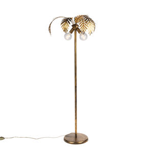 Vintage stojací lampa zlatá 156 cm 2-světlo - Botanica