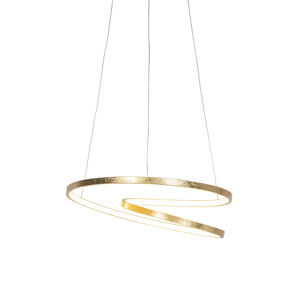Art Deco závěsná lampa zlatá vč. LED - jeřáb
