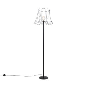 Černá stojací lampa s odstínem Granny Frame černá 45 cm - Simplo