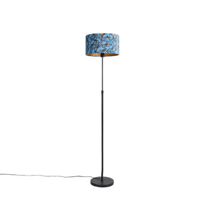 Stojací lampa černá ssametovým stínítkem smotýly 35 cm - Parte