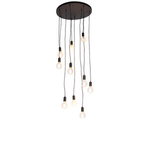 Moderní závěsné svítidlo černé 60 cm 10-světlo - Facil