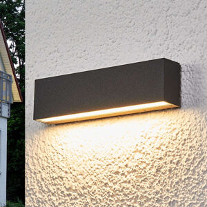 Moderní podlouhlá venkovní lampa černá včetně LED - Elvira