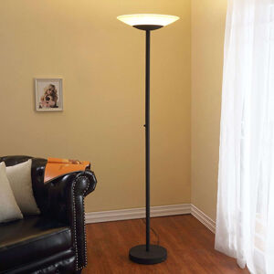 Klasická stojací lampa antracitová včetně LED a stmívače - Ragna
